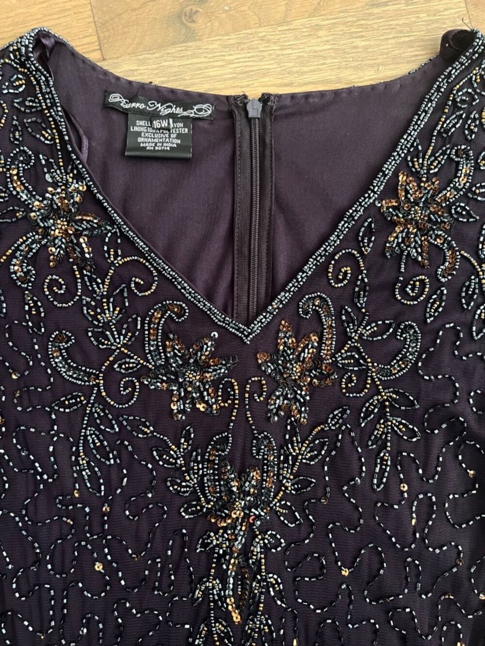 Pisarro Nights Beaded Art Deco Great Gatsby Handkerchief Midi Dress Whimsigoth - Picture 3 of 5
